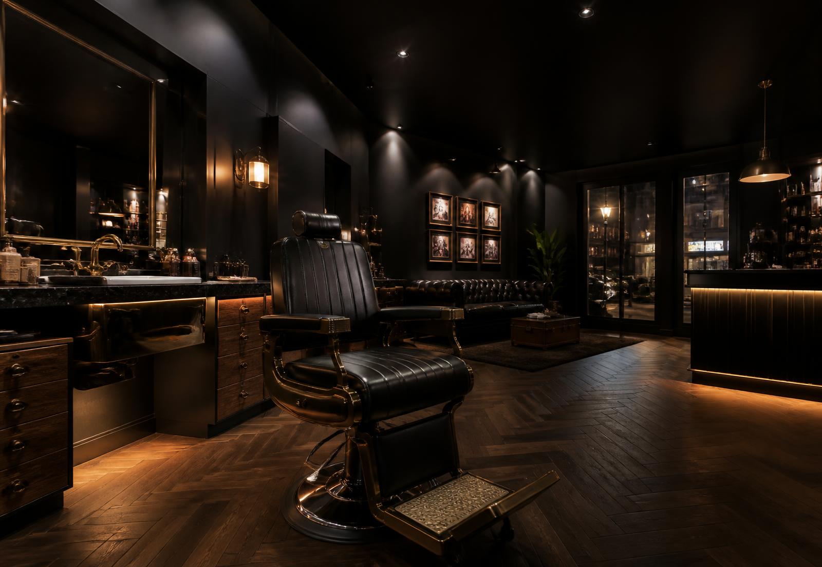 Interior de barbearia premium